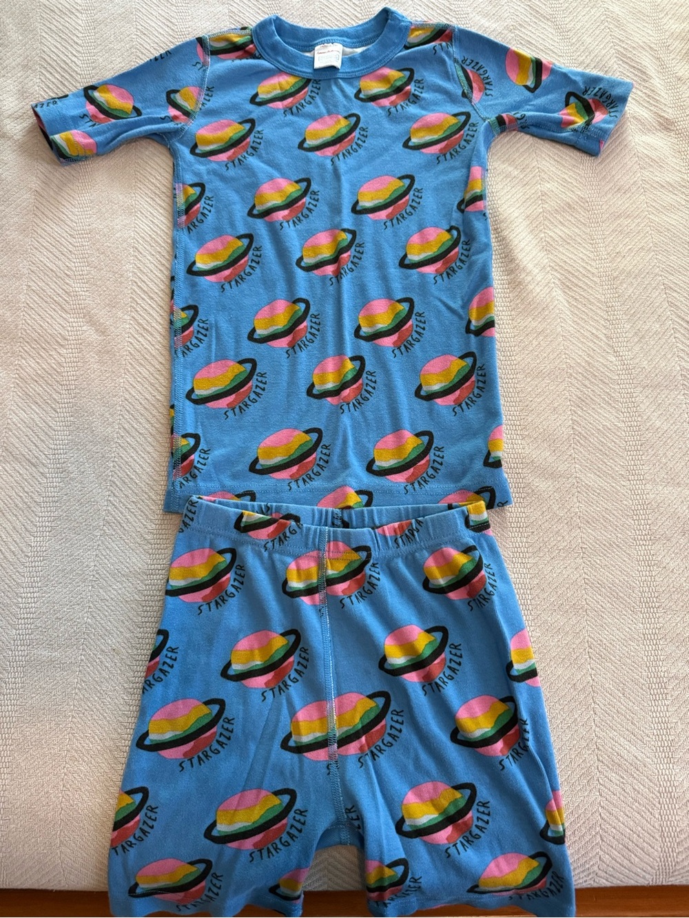 Hanna Anderson Kids Blue 'Stargazer' Planet Print Pajama Set